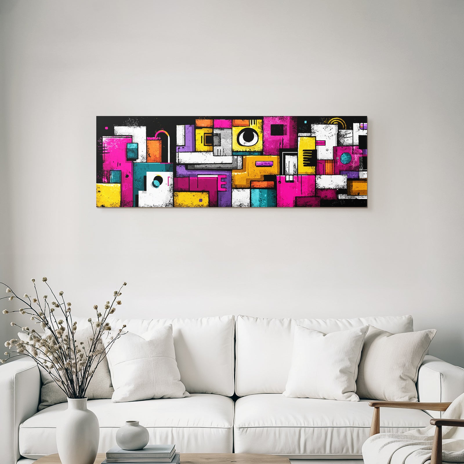 PopArt Abstraktes Geometrisches Kunstwerk Mit Farben Und Texturen