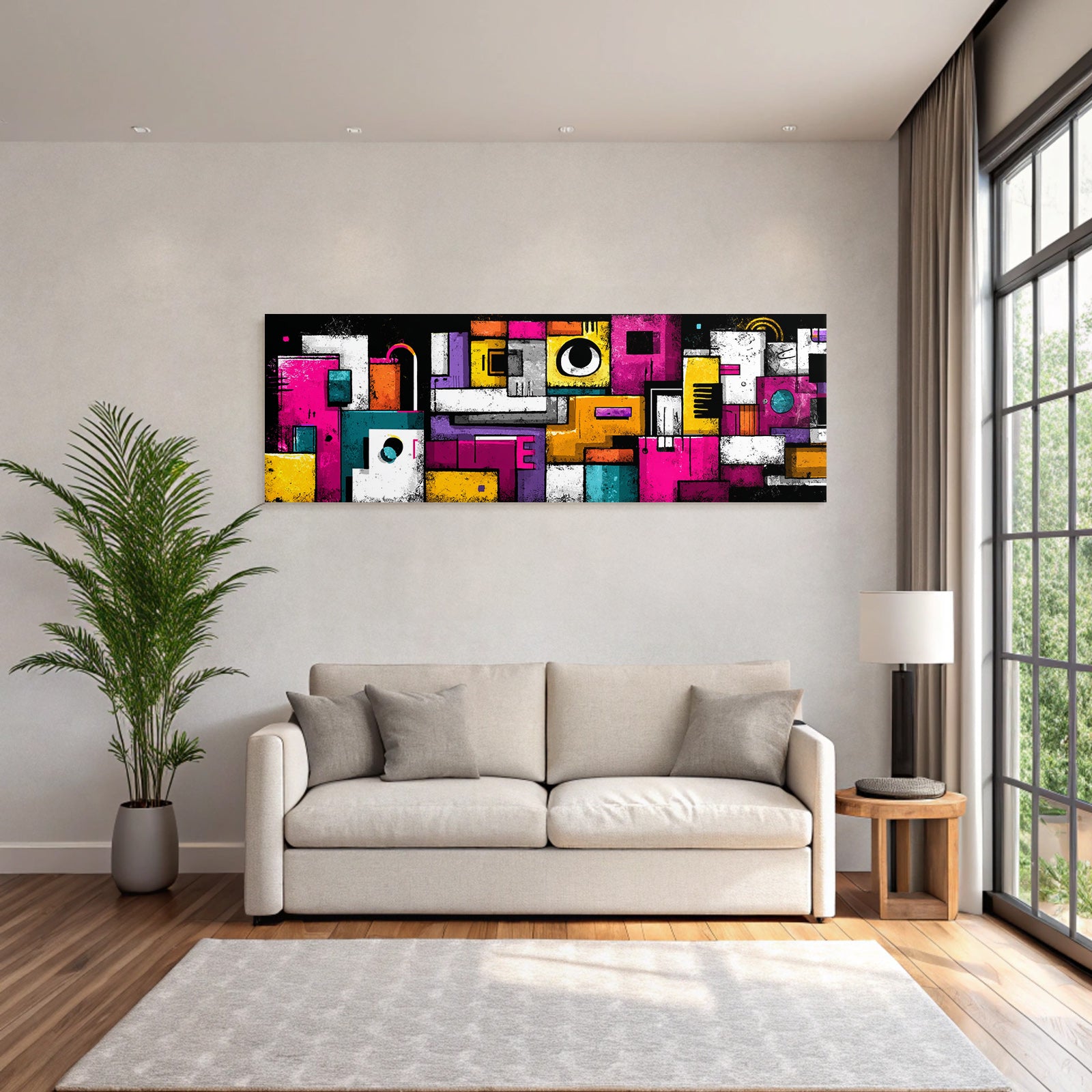 PopArt Abstraktes Geometrisches Kunstwerk Mit Farben Und Texturen