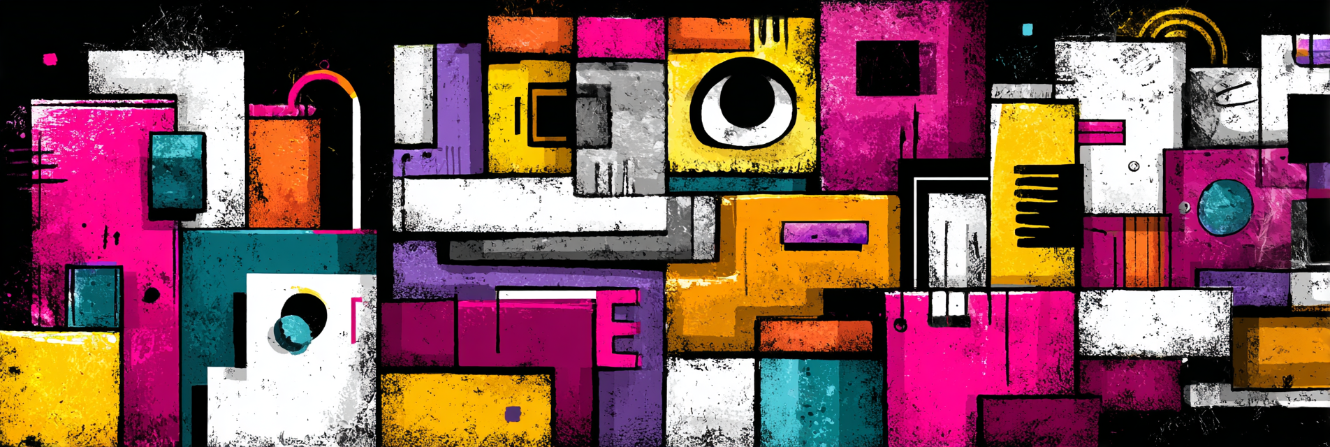 PopArt Abstraktes Geometrisches Kunstwerk Mit Farben Und Texturen | Pop Art | Stilrichtungen