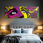 PopArt Abstraktes Gesicht Mit Augen Farbenfrohe Geometrie