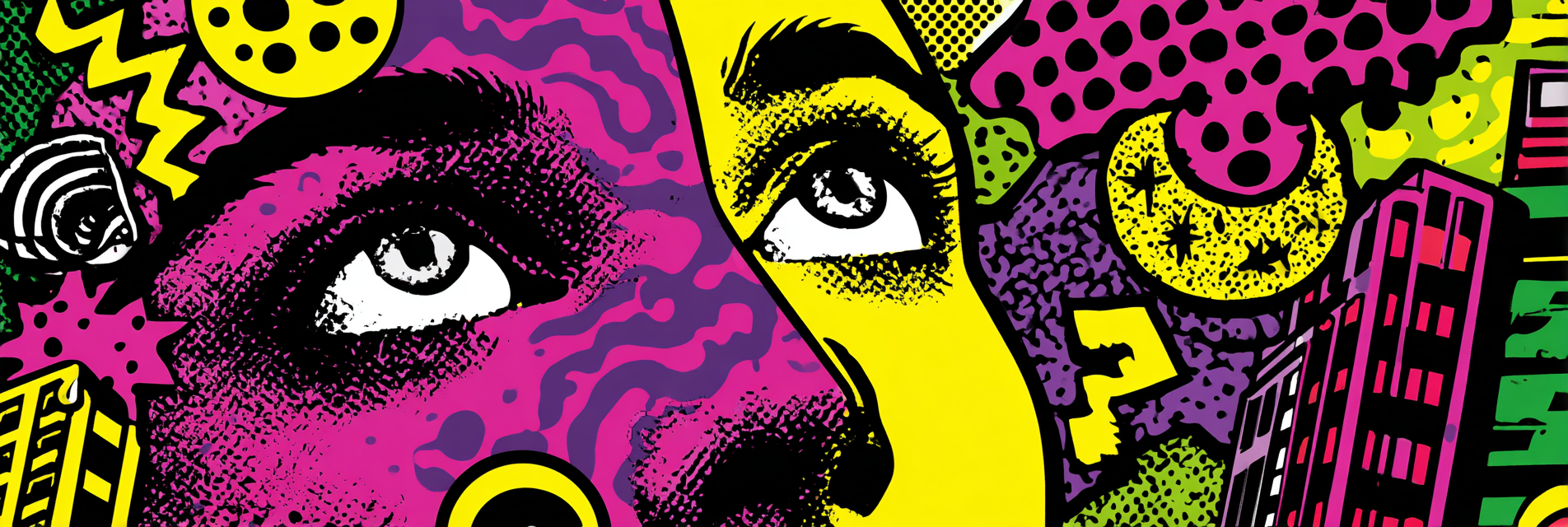 PopArt Abstraktes Gesicht Mit Augen Farbenfrohe Geometrie | Pop Art | Stilrichtungen