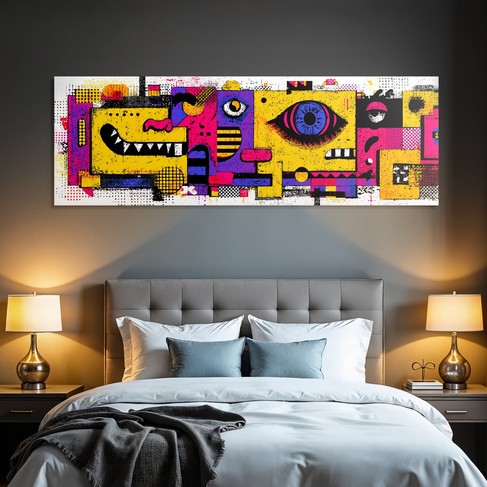 PopArt Abstraktes Kunstwerk Mit Geometrischen Formen Und Lebhaften Farben
