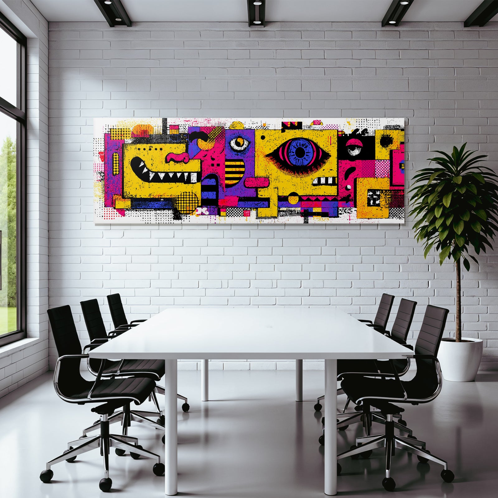 PopArt Abstraktes Kunstwerk Mit Geometrischen Formen Und Lebhaften Farben