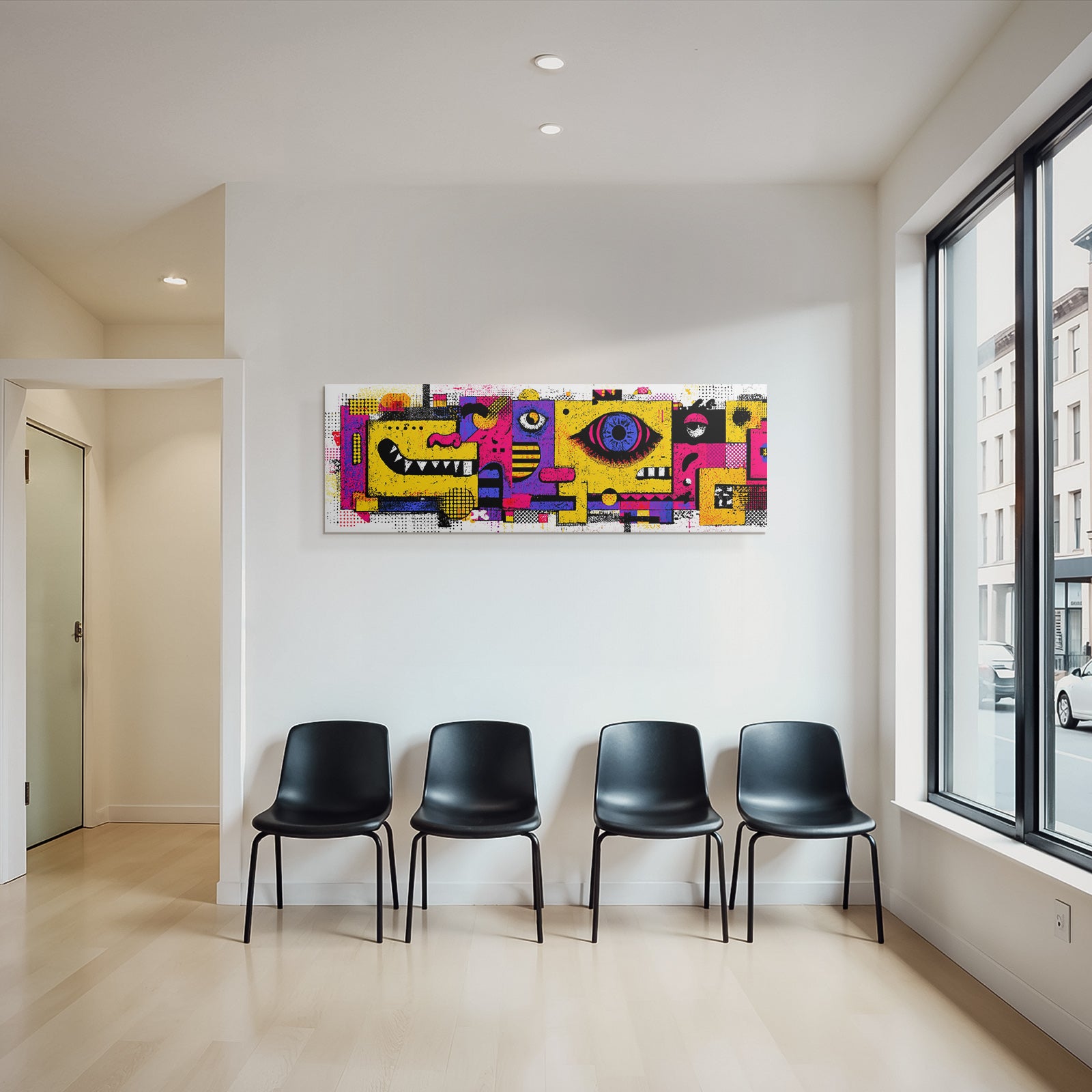 PopArt Abstraktes Kunstwerk Mit Geometrischen Formen Und Lebhaften Farben