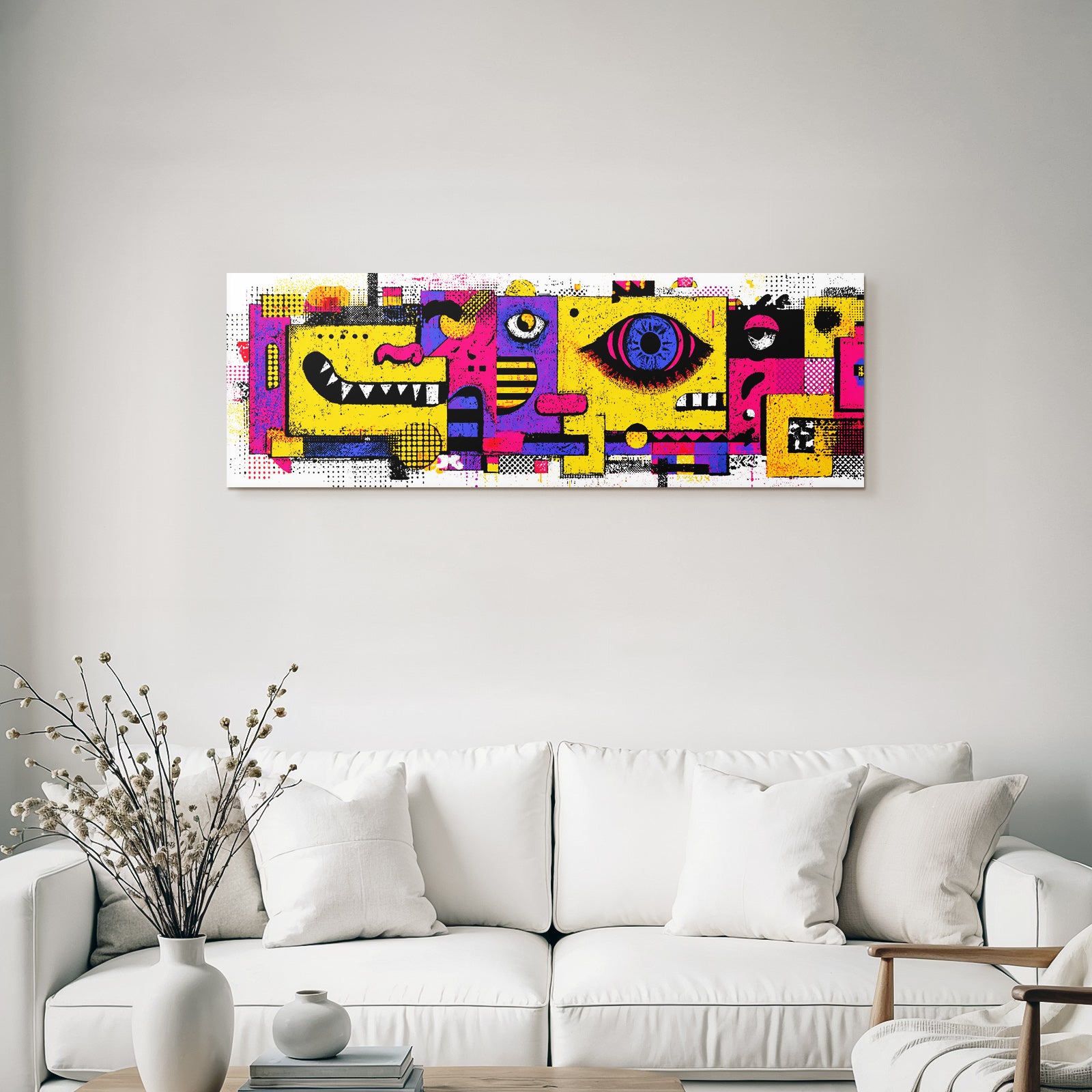 PopArt Abstraktes Kunstwerk Mit Geometrischen Formen Und Lebhaften Farben