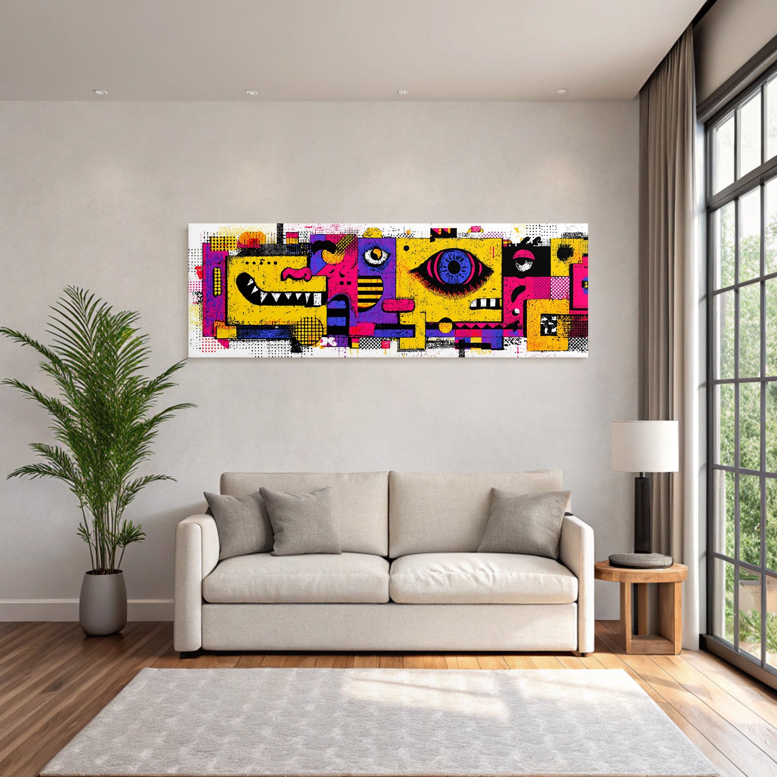 PopArt Abstraktes Kunstwerk Mit Geometrischen Formen Und Lebhaften Farben