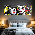 PopArt Bunte Abstrakte Gesichter
