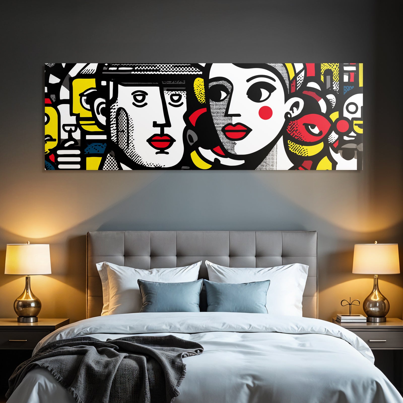 PopArt Bunte Abstrakte Gesichter