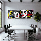 PopArt Bunte Abstrakte Gesichter