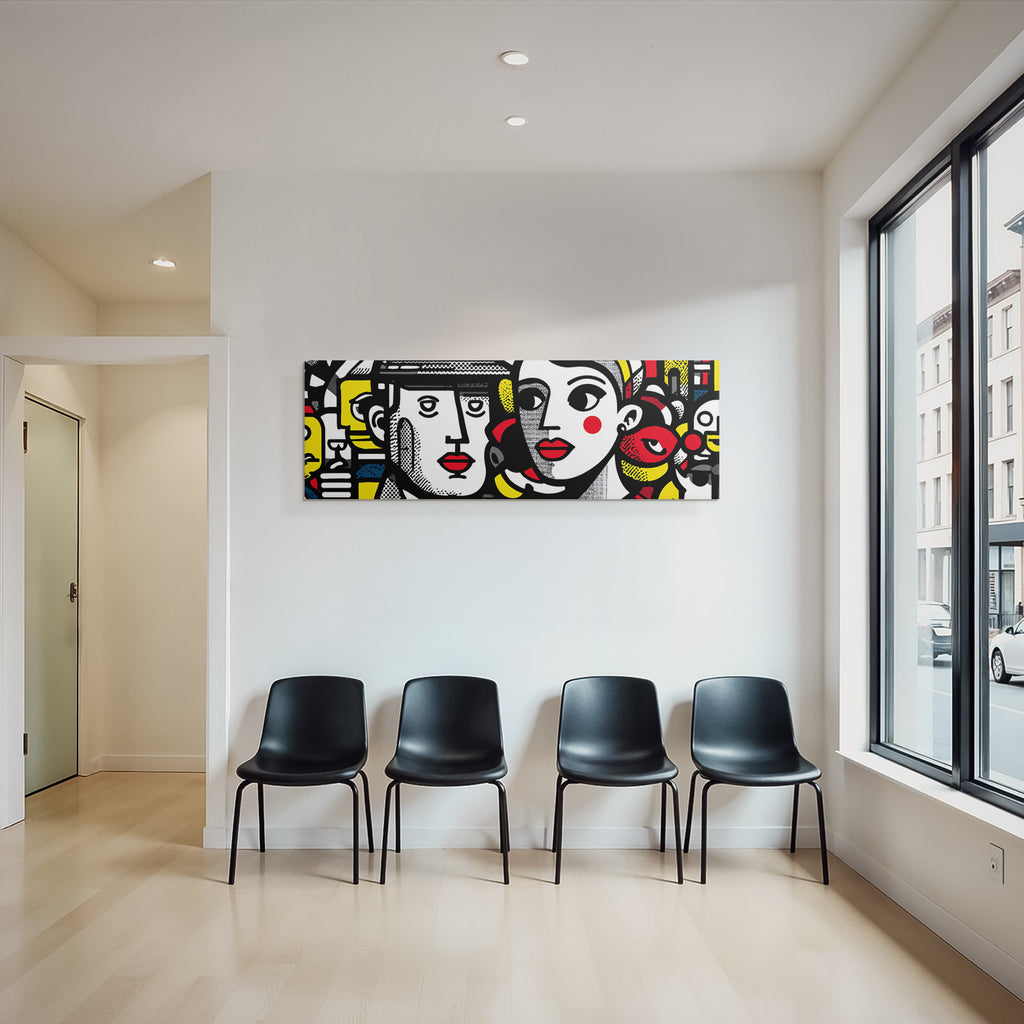 PopArt Bunte Abstrakte Gesichter