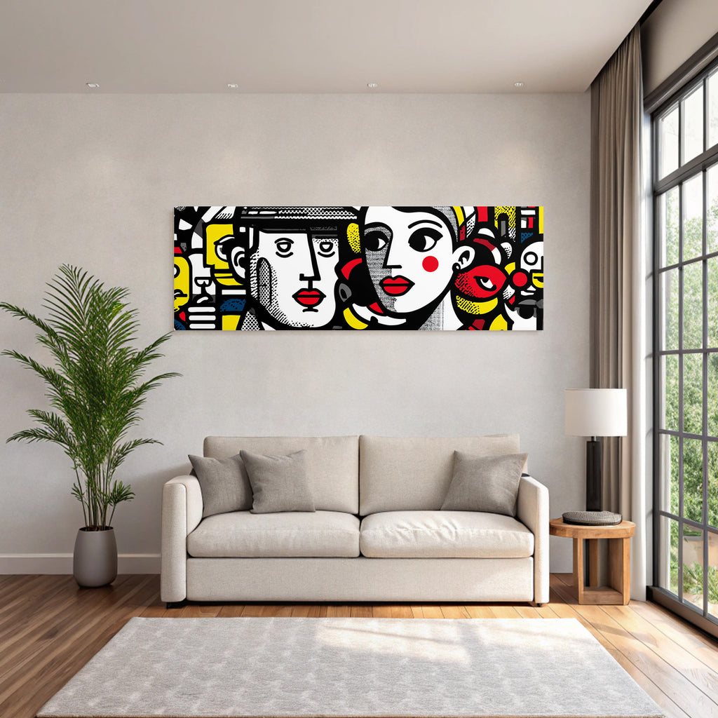 PopArt Bunte Abstrakte Gesichter