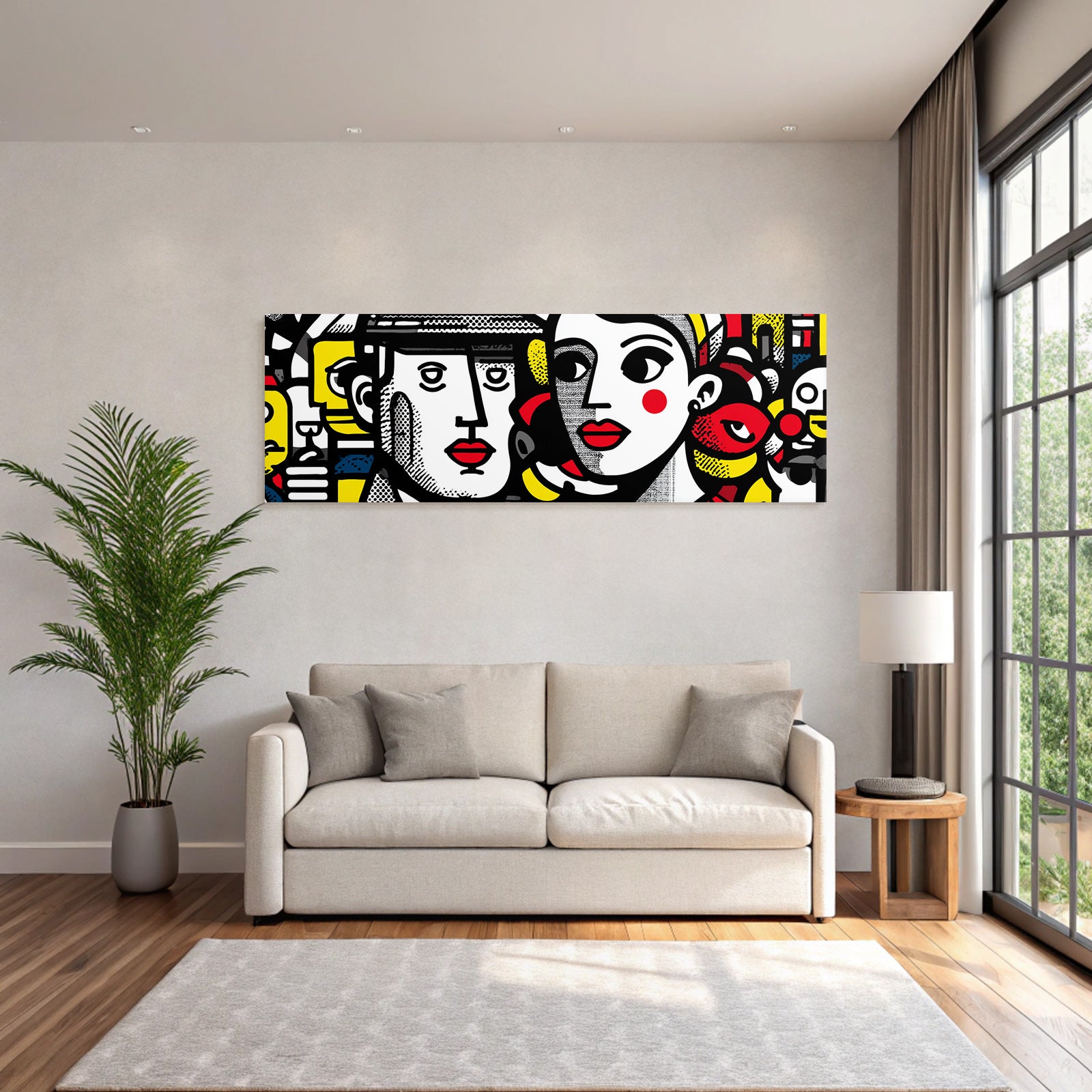 PopArt Bunte Abstrakte Gesichter