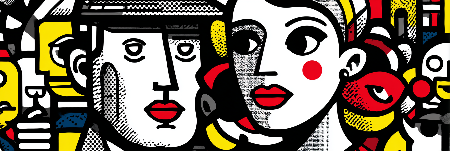 PopArt Bunte Abstrakte Gesichter | Pop Art | Stilrichtungen
