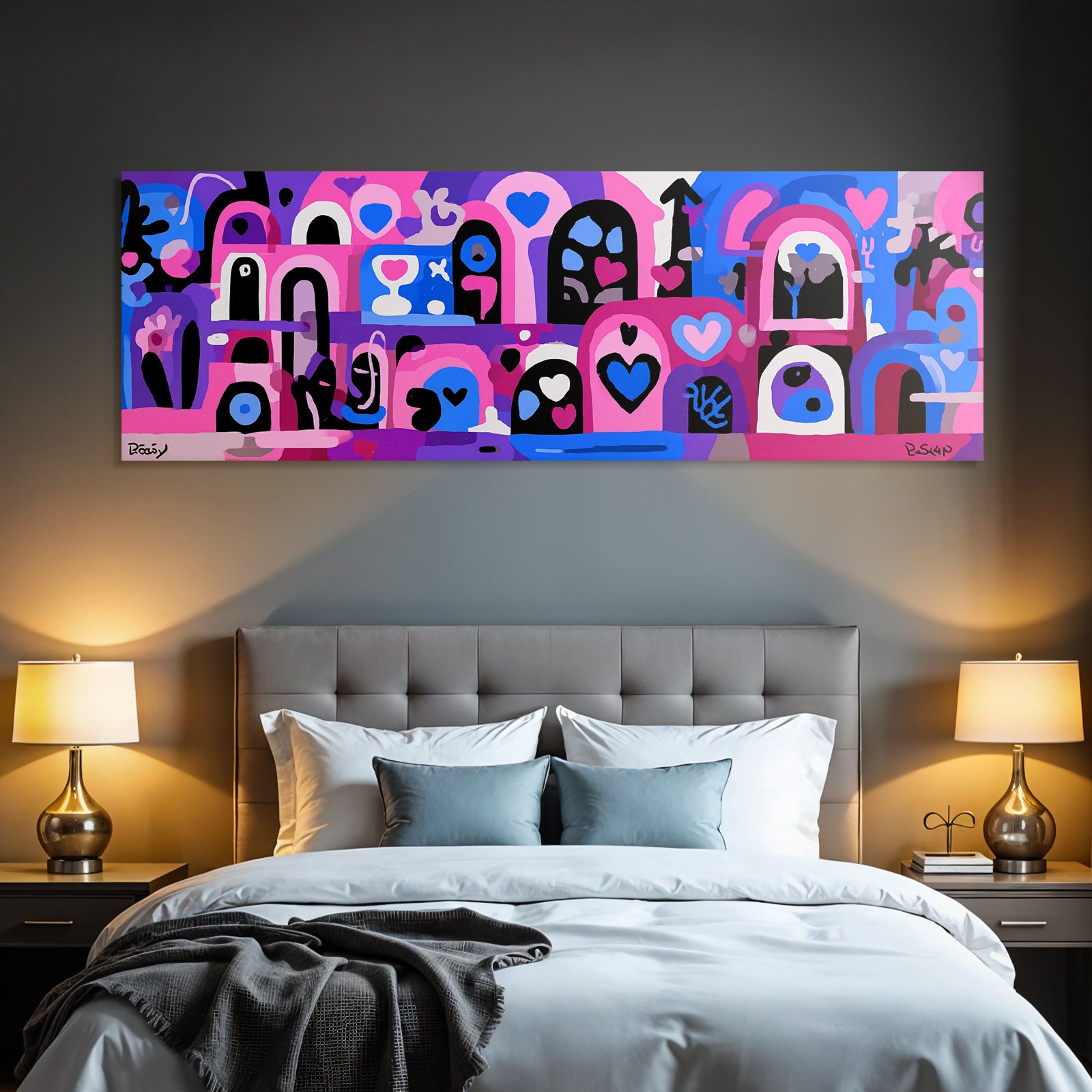 PopArt Bunte Abstrakte Baukunst Der Herzen