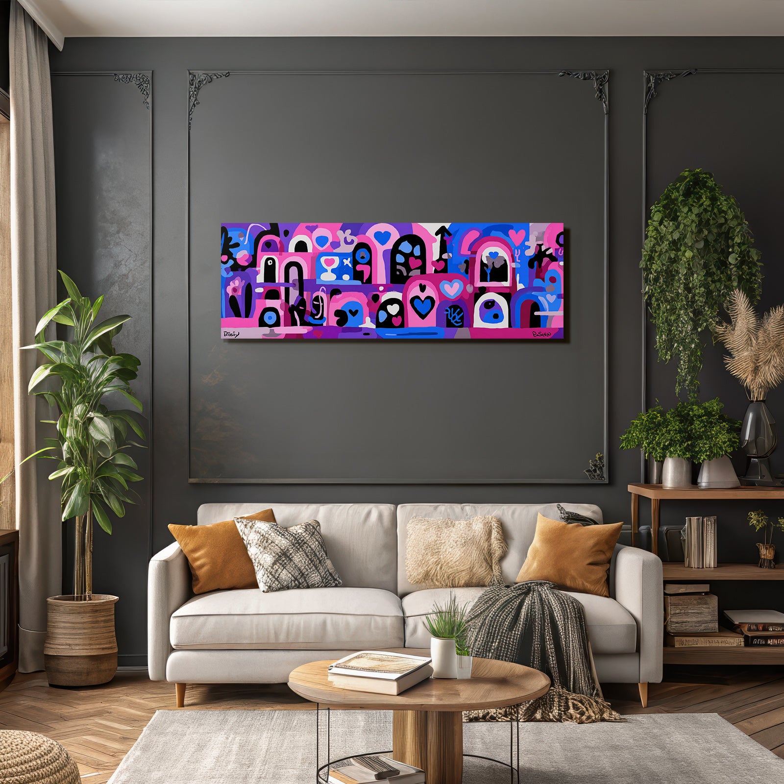 PopArt Bunte Abstrakte Baukunst Der Herzen