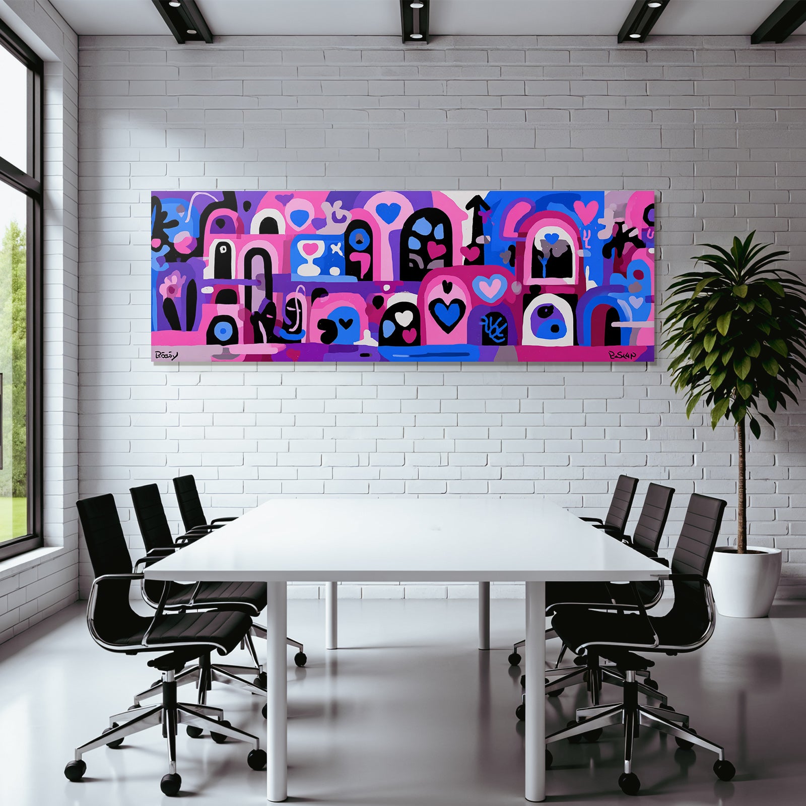 PopArt Bunte Abstrakte Baukunst Der Herzen