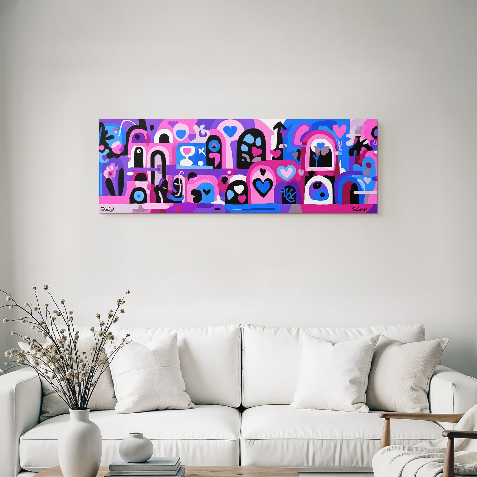 PopArt Bunte Abstrakte Baukunst Der Herzen