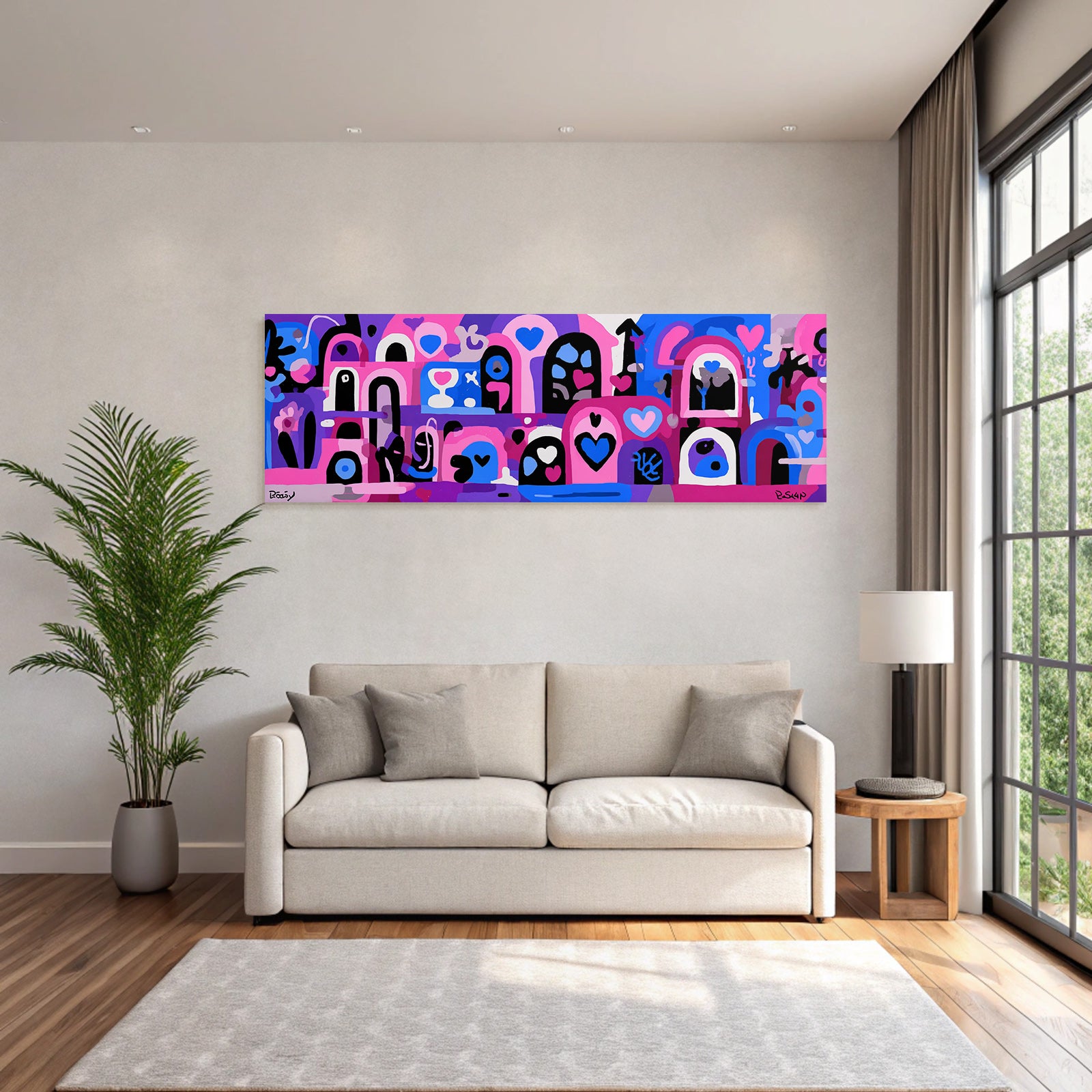 PopArt Bunte Abstrakte Baukunst Der Herzen