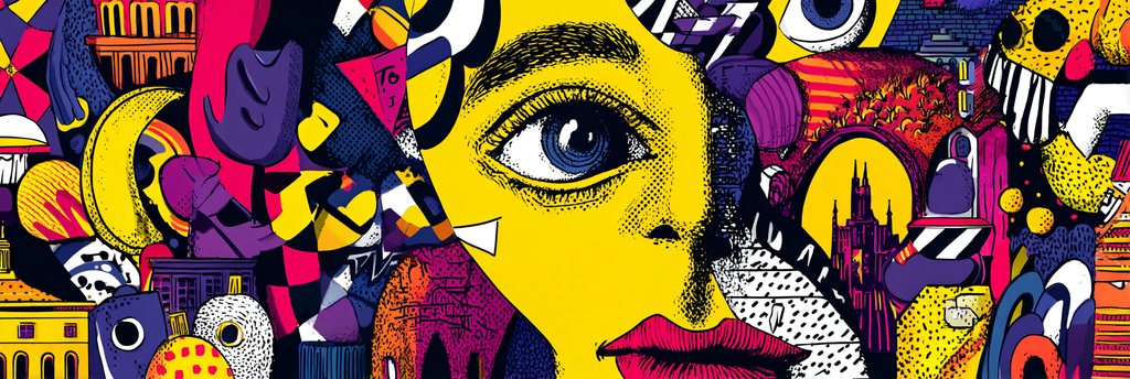 PopArt Bunte Abstrakte Gesichtsdarstellung Mit Geometrischen Formen | Pop Art | Stilrichtungen