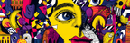 PopArt Bunte Abstrakte Gesichtsdarstellung Mit Geometrischen Formen | Pop Art | Stilrichtungen