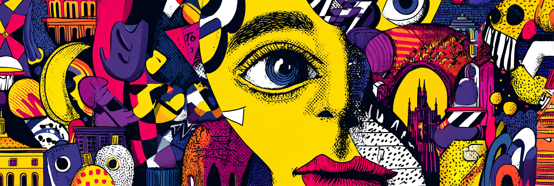PopArt Bunte Abstrakte Gesichtsdarstellung Mit Geometrischen Formen | Pop Art | Stilrichtungen