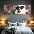 PopArt Chic Pariser Kunstwerk Frau Mit Sonnenbrille Eiffelturm