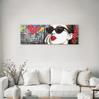 PopArt Chic Pariser Kunstwerk Frau Mit Sonnenbrille Eiffelturm