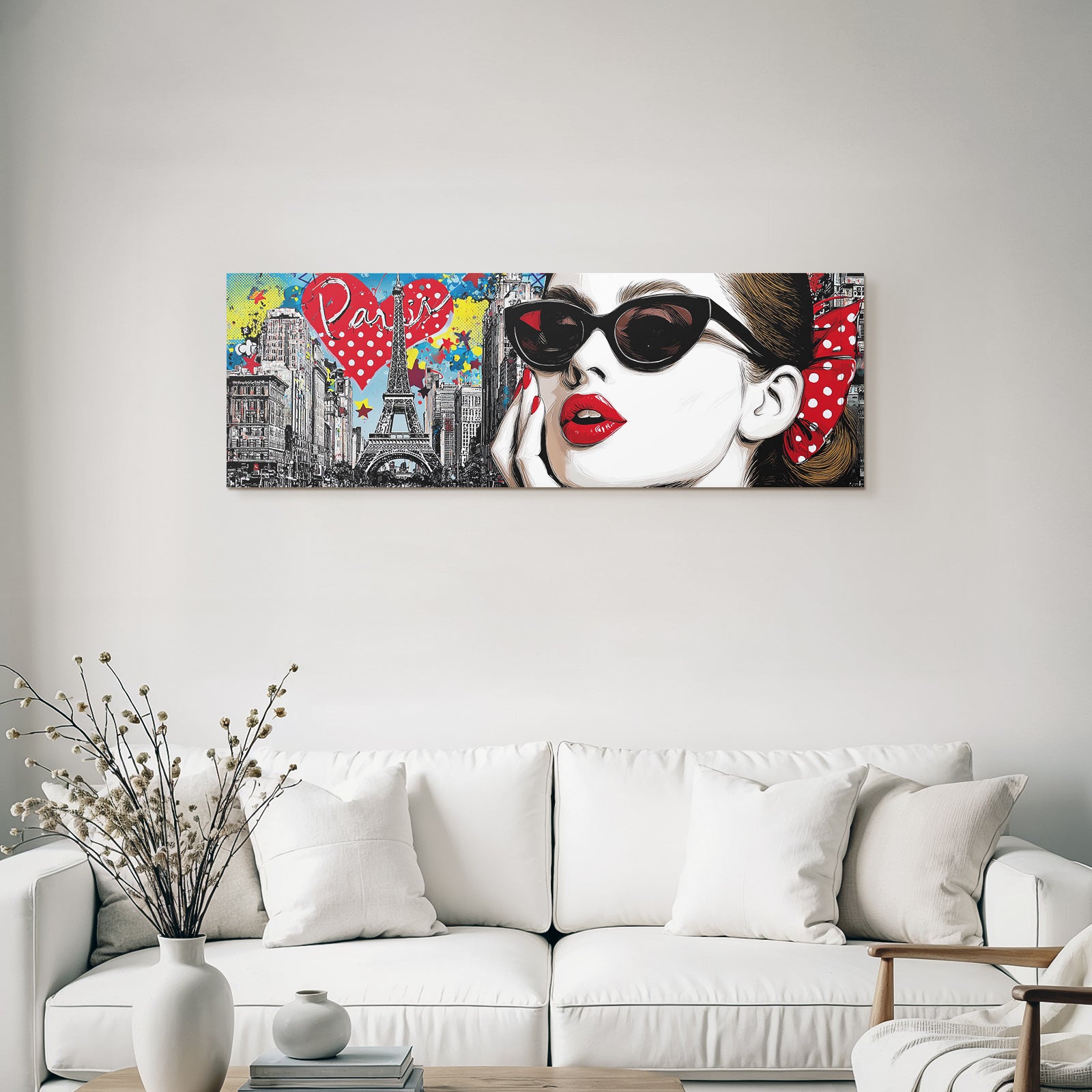 PopArt Chic Pariser Kunstwerk Frau Mit Sonnenbrille Eiffelturm