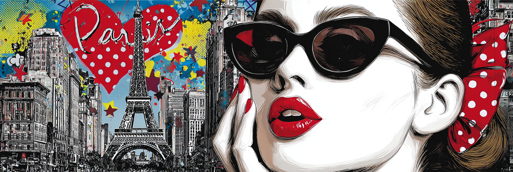 PopArt Chic Pariser Kunstwerk Frau Mit Sonnenbrille Eiffelturm | Pop Art | Stilrichtungen