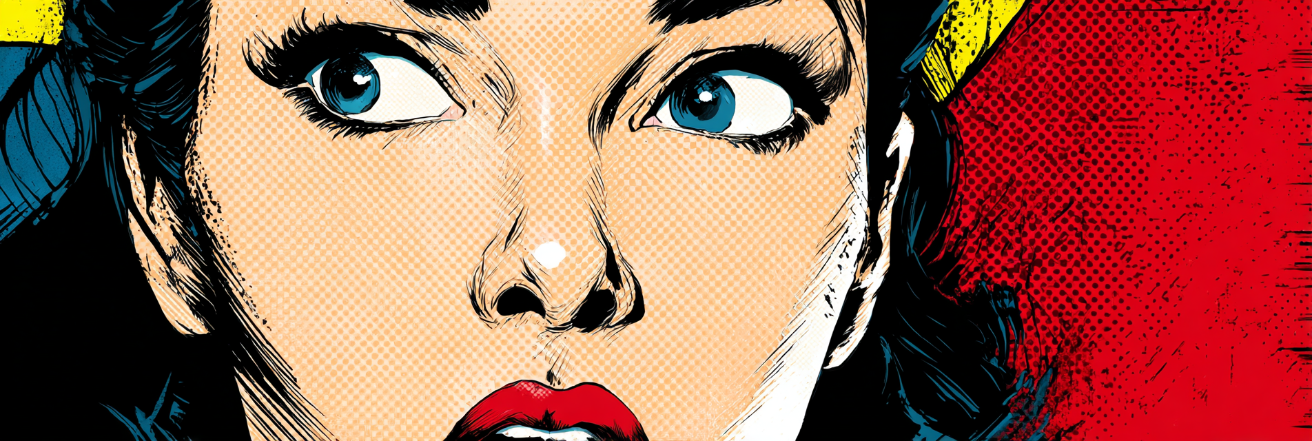 PopArt Comicbuchkunst Fraüngesicht Stilisiert | Pop Art | Stilrichtungen