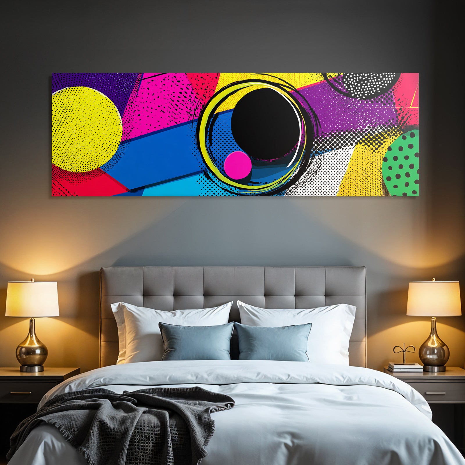 PopArt Farbenfrohes Abstraktes Design Geometrische Formen Und Muster
