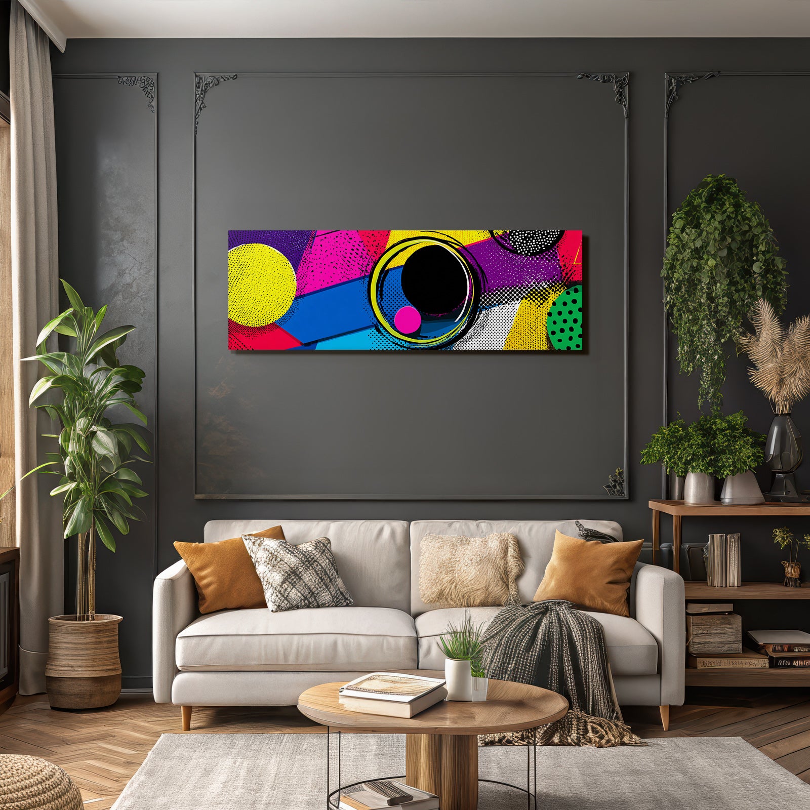 PopArt Farbenfrohes Abstraktes Design Geometrische Formen Und Muster