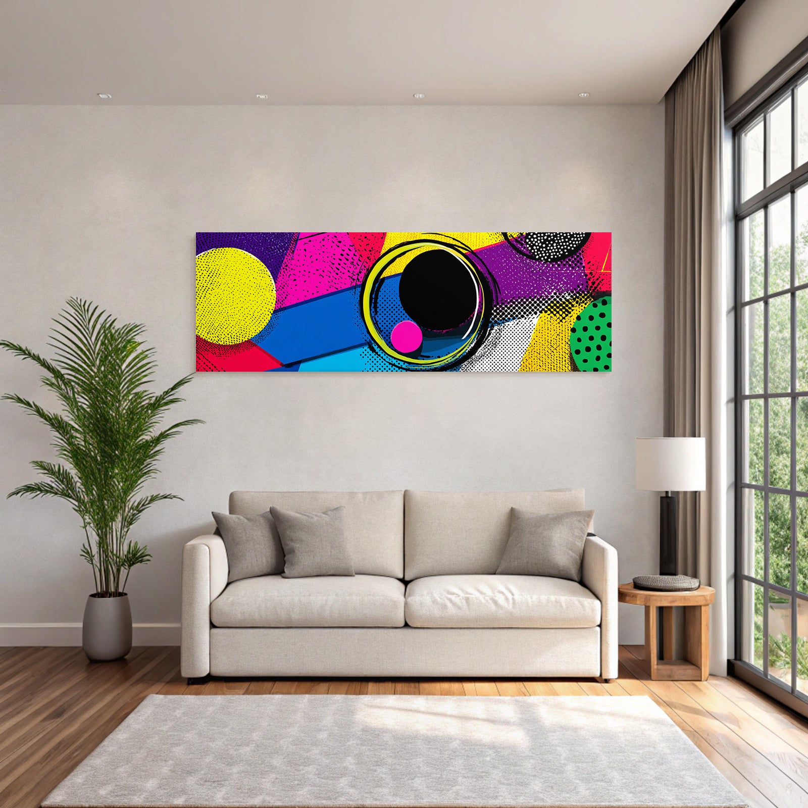 PopArt Farbenfrohes Abstraktes Design Geometrische Formen Und Muster