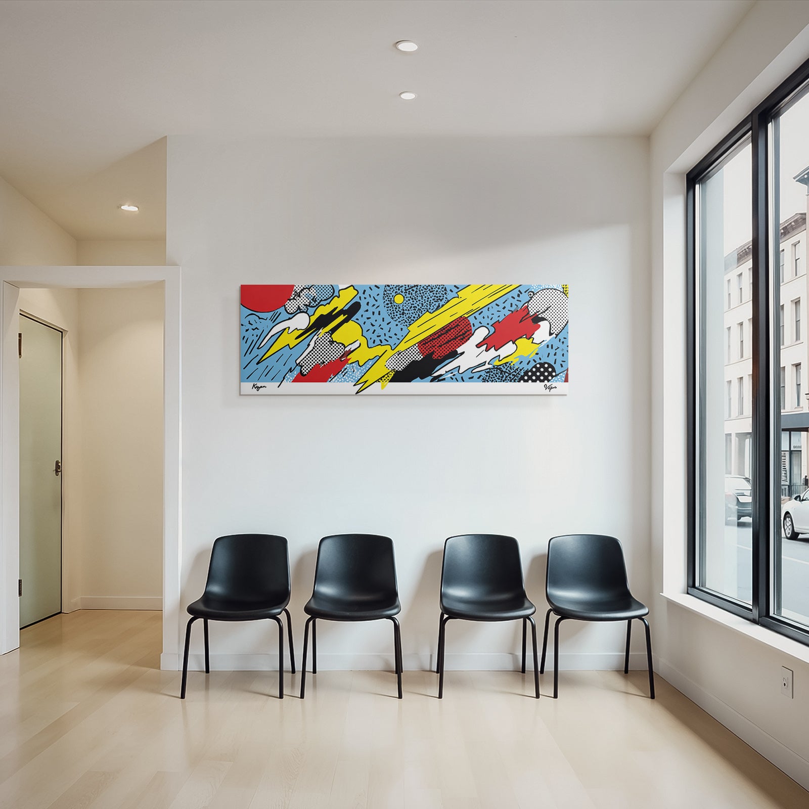 PopArt Farbenfrohes Abstraktes Kunstwerk Mit Elementen