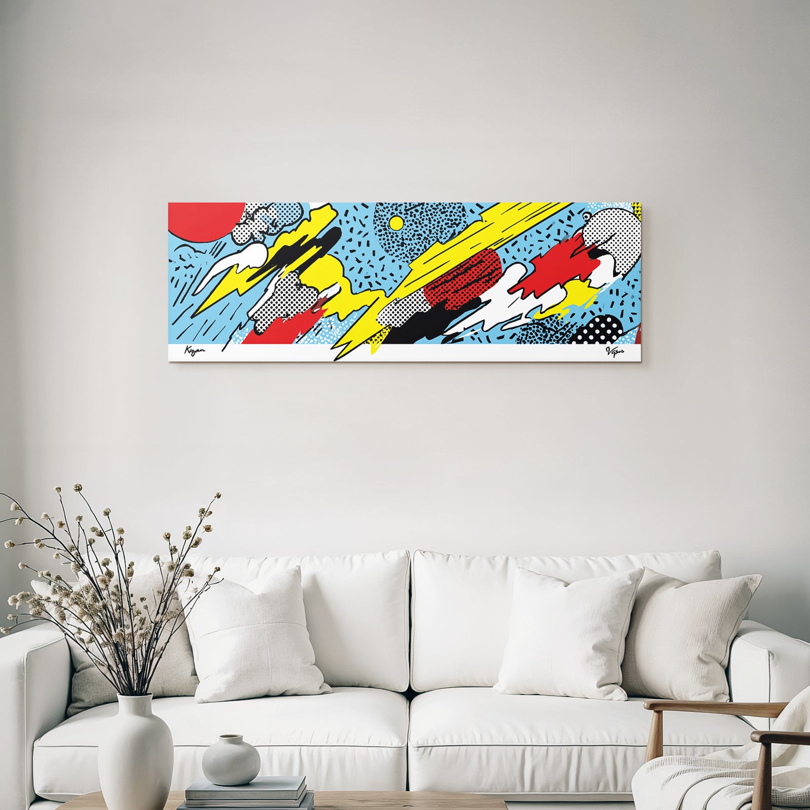 PopArt Farbenfrohes Abstraktes Kunstwerk Mit Elementen