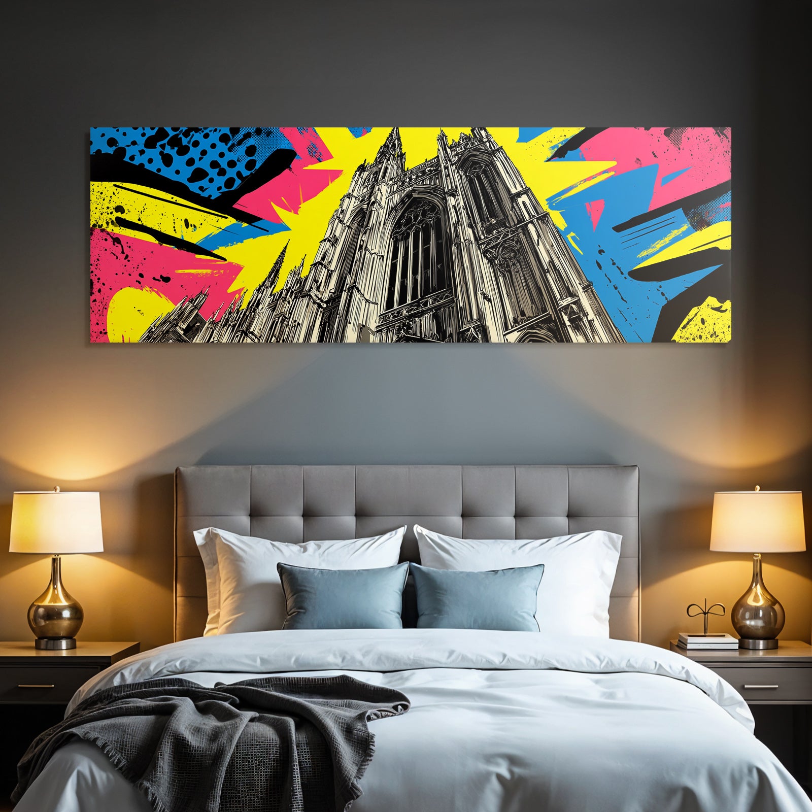 PopArt Gotische Kathedrale Mit Bunten Abstrakten Elementen