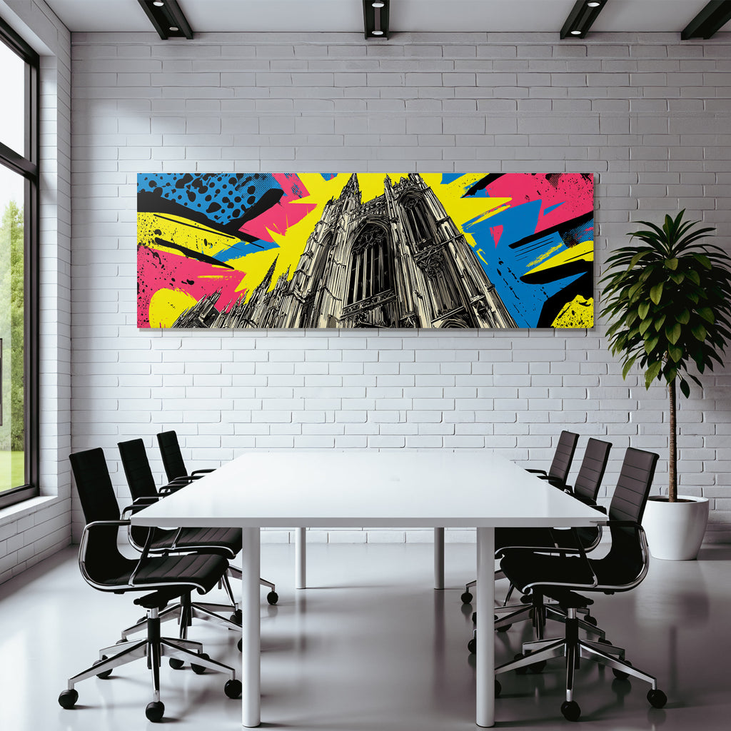 PopArt Gotische Kathedrale Mit Bunten Abstrakten Elementen