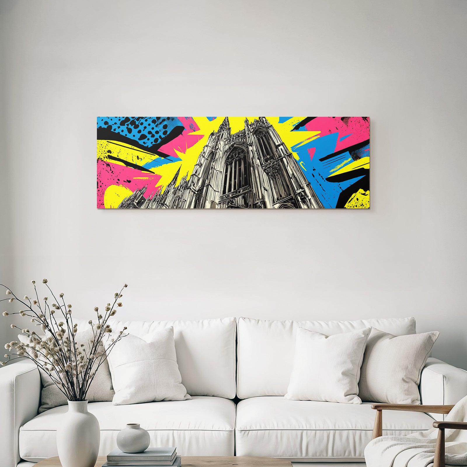 PopArt Gotische Kathedrale Mit Bunten Abstrakten Elementen