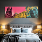 PopArt Illustration Von Stadtarchitektur Mit Türme Und Kuppeln