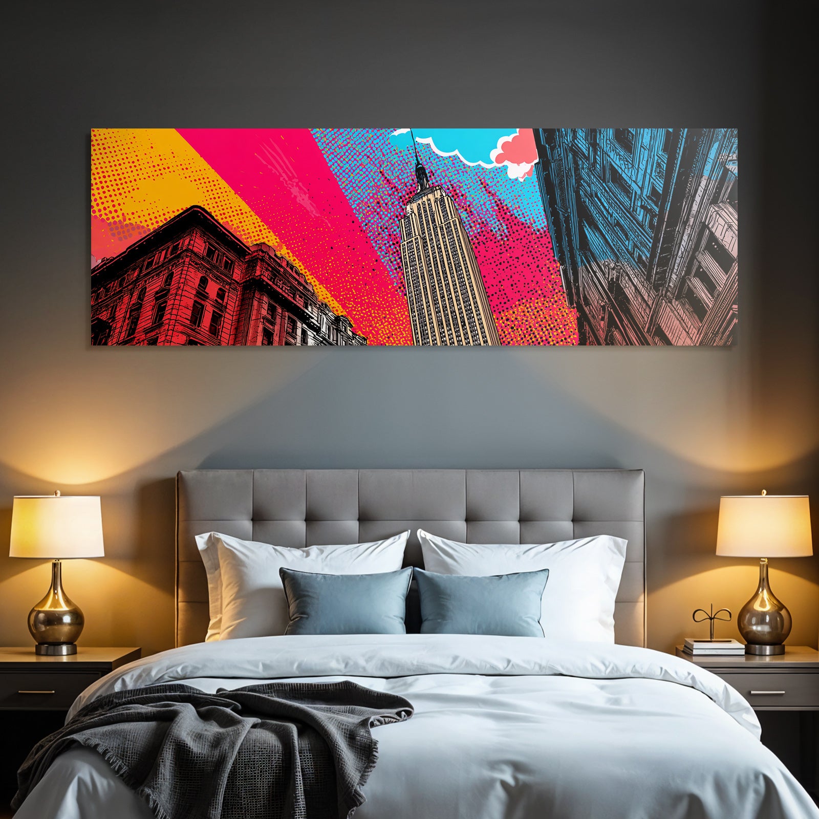 PopArt Lebendige Digital Art Empire State Gebaeude