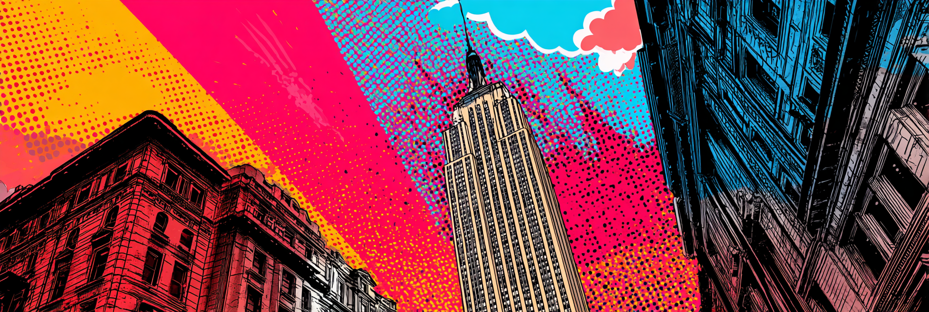 PopArt Lebendige Digital Art Empire State Gebaeude | Pop Art | Stilrichtungen