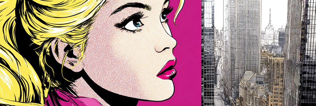PopArt Popart Frau Und Realistische Stadtlandschaft | Pop Art | Stilrichtungen