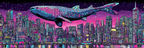 PopArt Stadt Nacht Mit Grossem Walhai Über Den Gebaeuden | Pop Art | Stilrichtungen