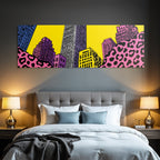 PopArt Stilisierte Skyline Mit Bunter Stadtansicht Im Popart Stil