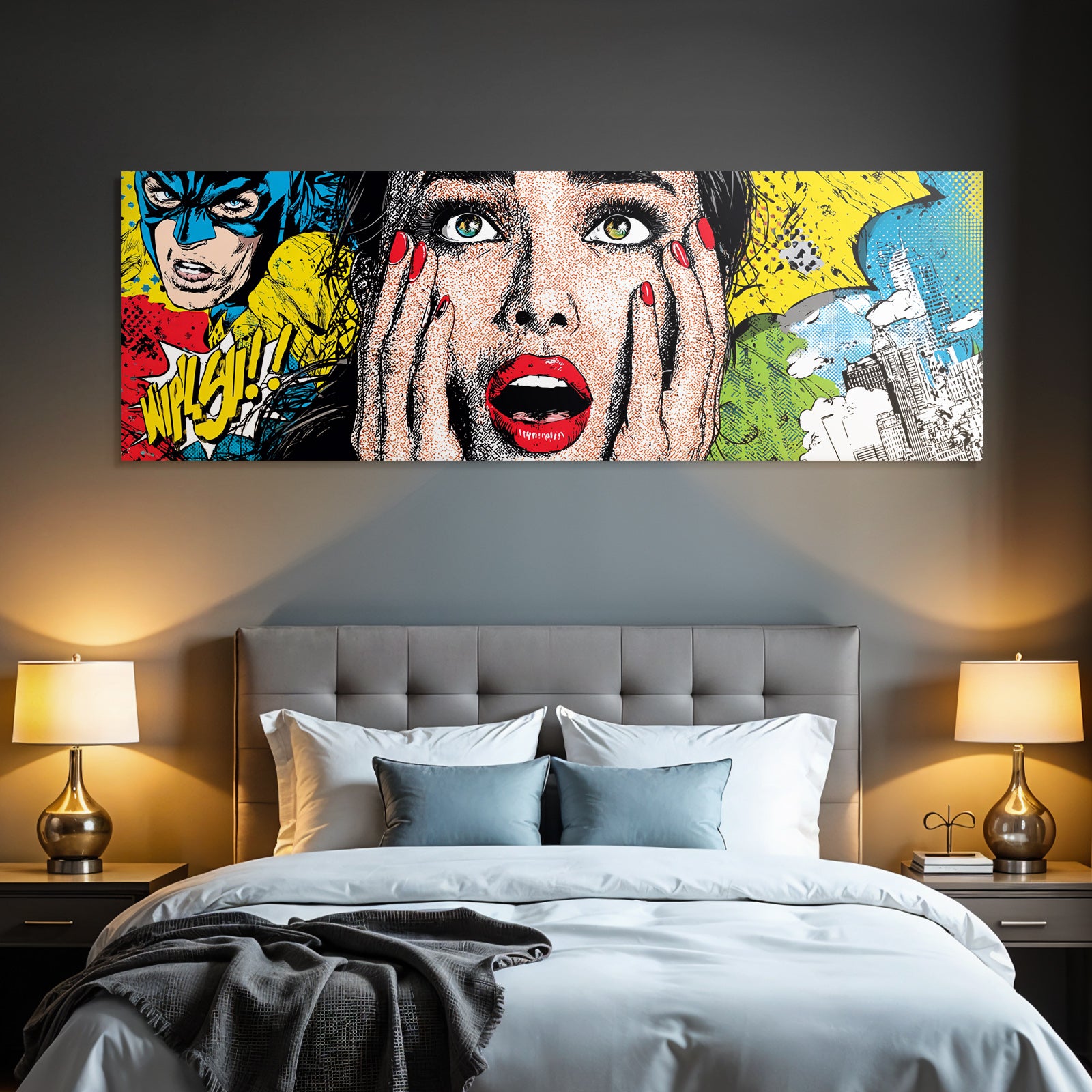 PopArt Superheldin Überraschung Comic Aktion