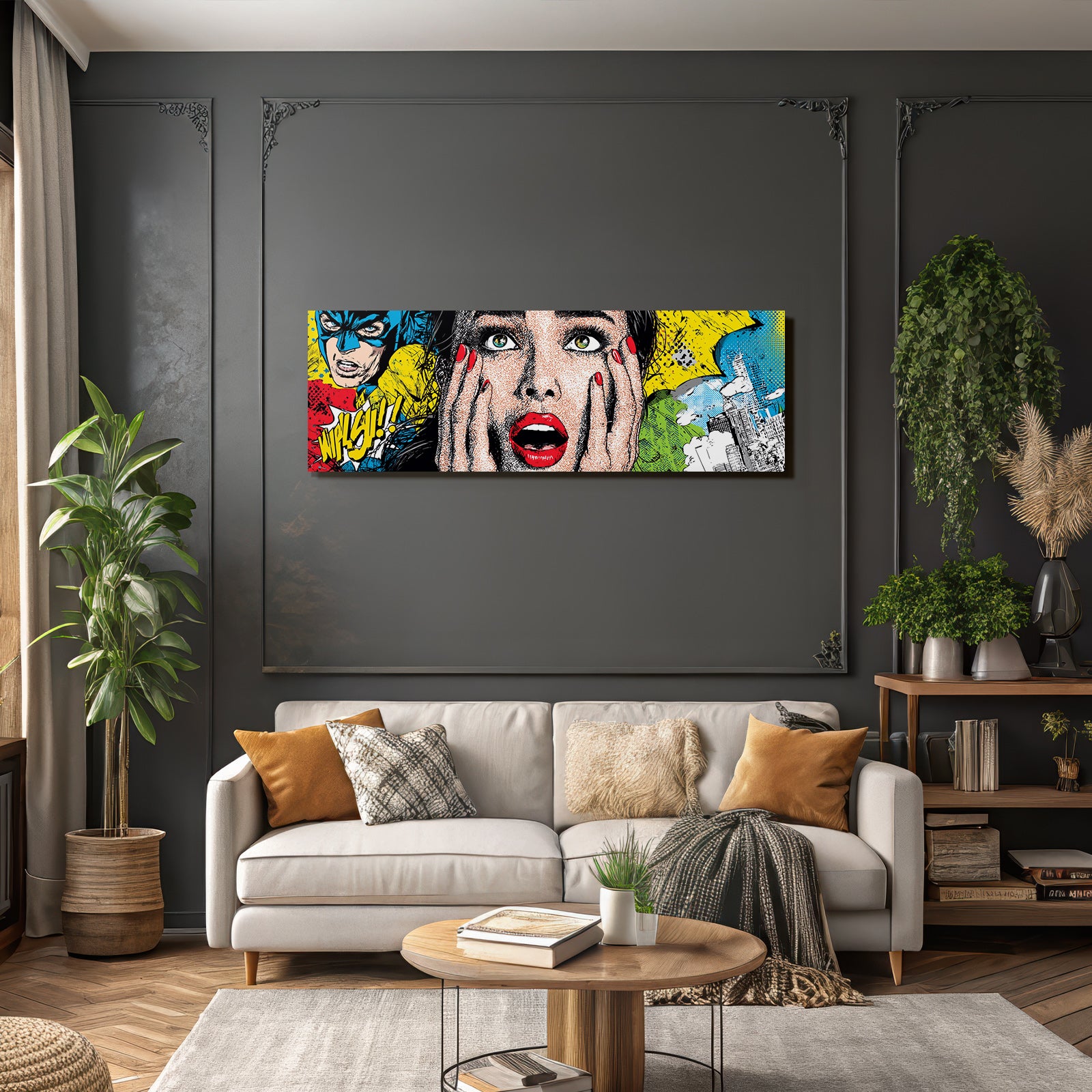 PopArt Superheldin Überraschung Comic Aktion
