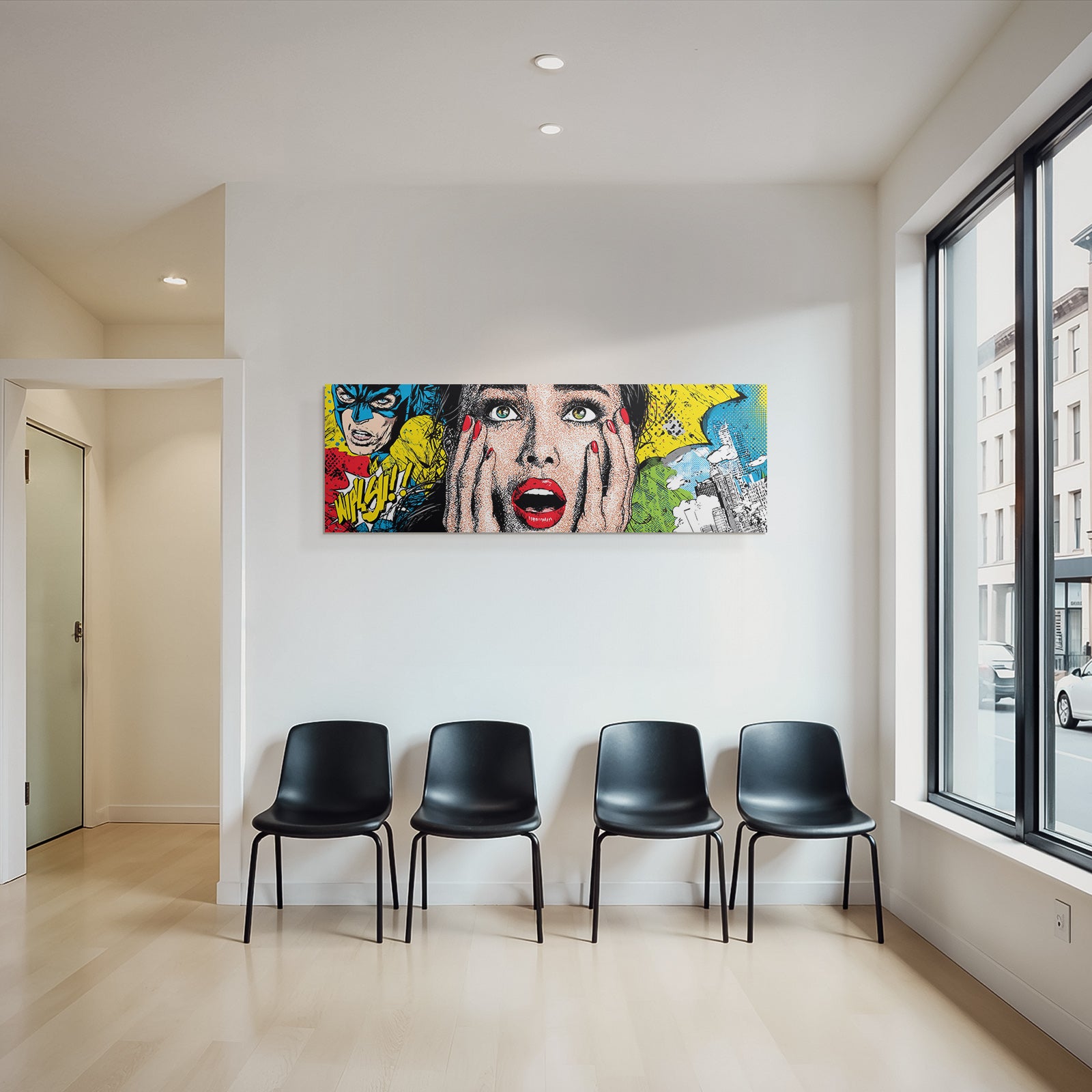 PopArt Superheldin Überraschung Comic Aktion