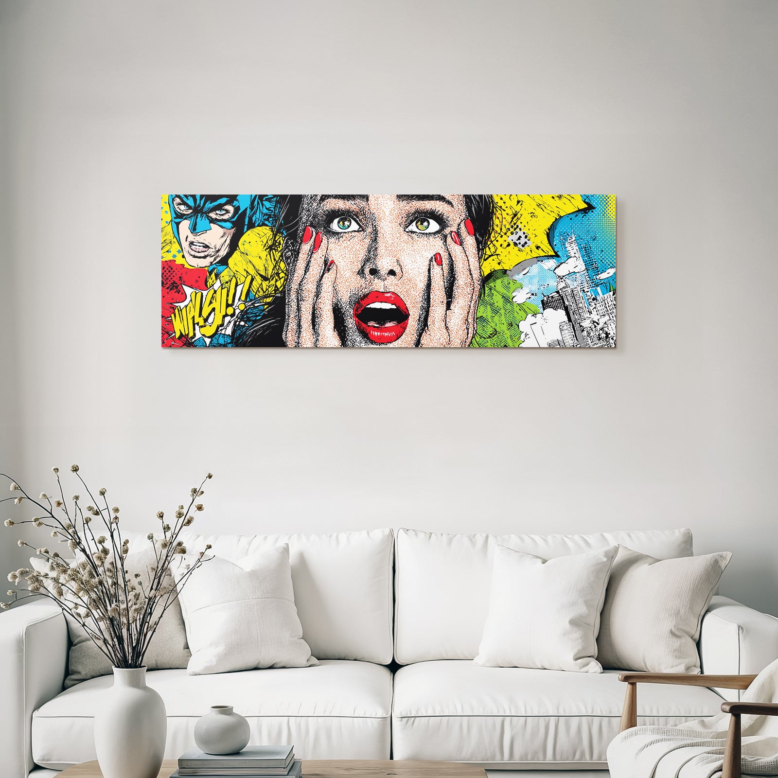 PopArt Superheldin Überraschung Comic Aktion