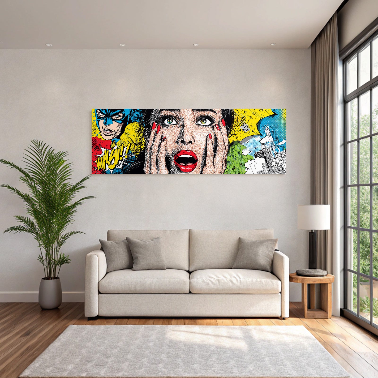 PopArt Superheldin Überraschung Comic Aktion