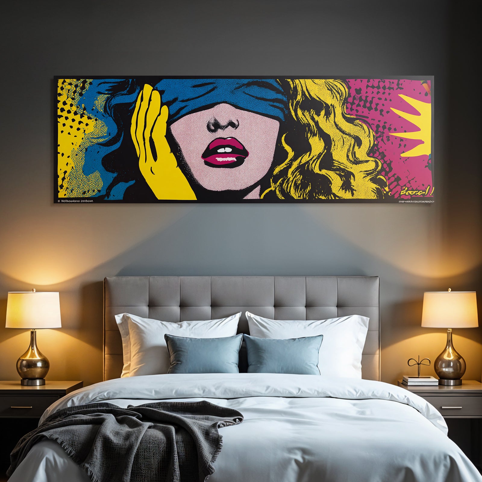 PopArt Frau Mit Verdeckten Augen